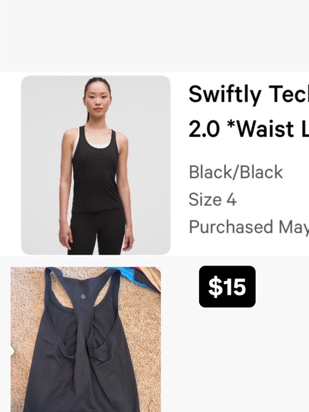 lululemon athletica Swiftly Tech Racerback Tank - Black